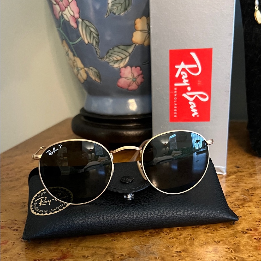 Ray Ban Polarized Round Metal Sunglasses
